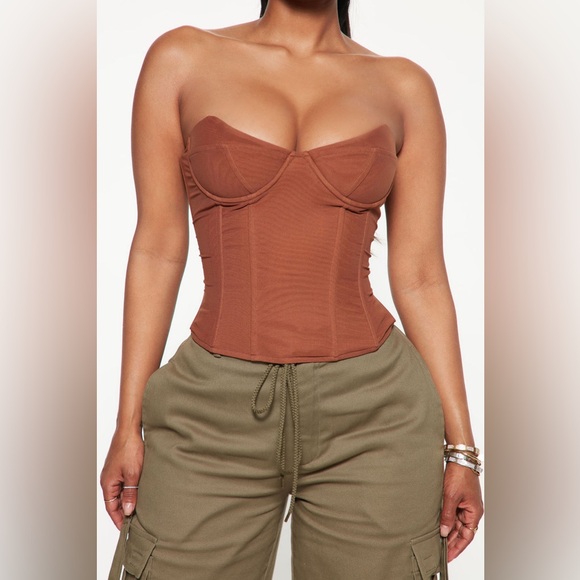 NWT Fashion Nova Endless Love Mesh Corset Top - Picture 2 of 11